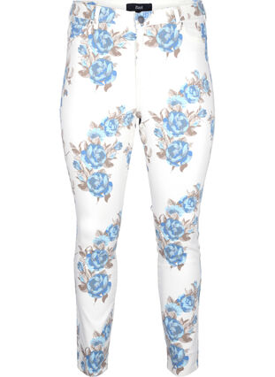 Super slim Amy jeans with a floral print, White B.AOP, Packshot image number 0
