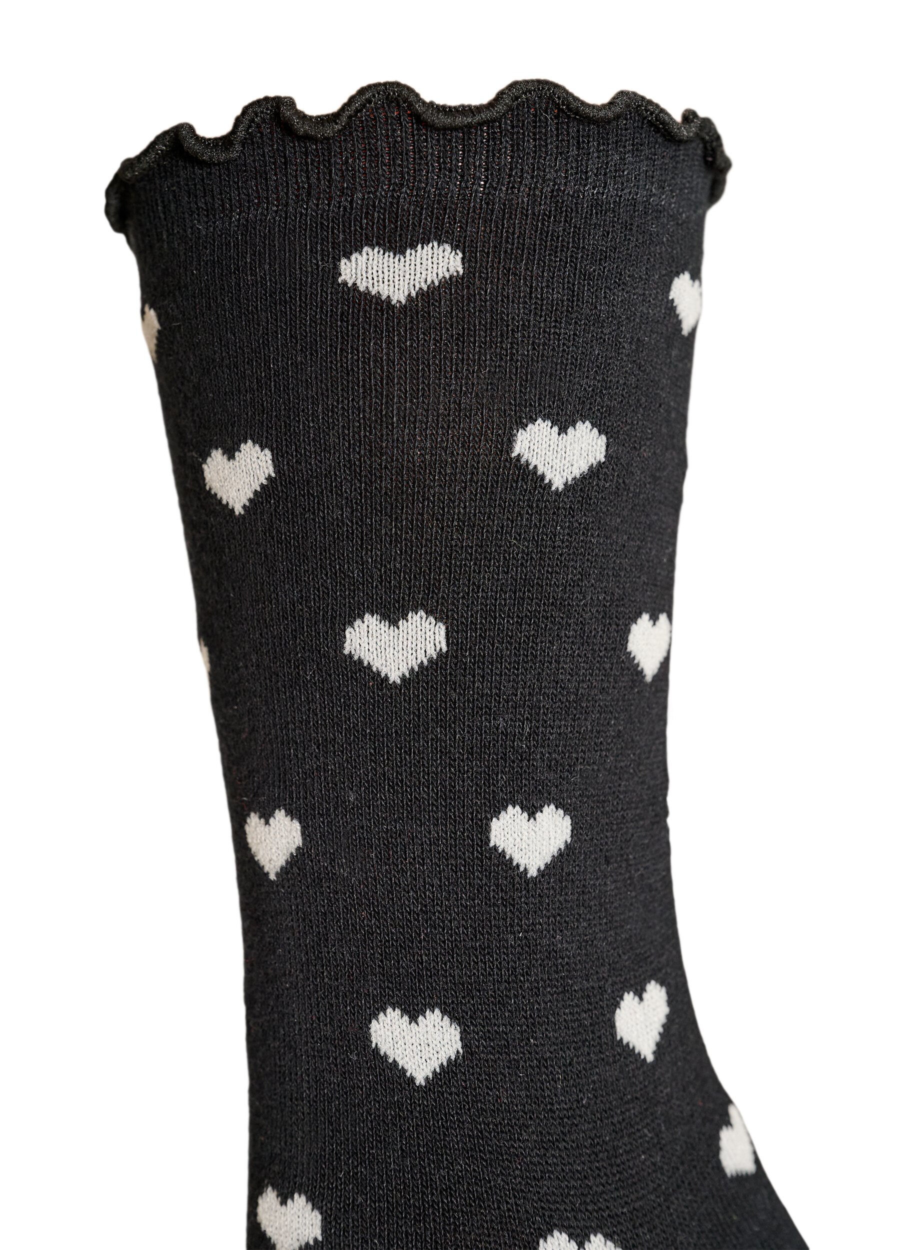 ZizzifashionCotton socks with patterns, Black, Packshot image number 2