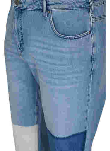 Mille mom-fit jeans with colour-blocking, Blue Denim Comb, Packshot image number 2