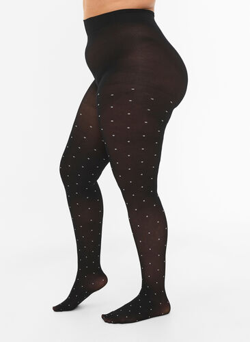 70 denier tights with dots, Black w. Dot, Model image number 0