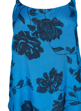 Sleeveless viscose top with floral print, Blue Flower AOP, Packshot image number 2
