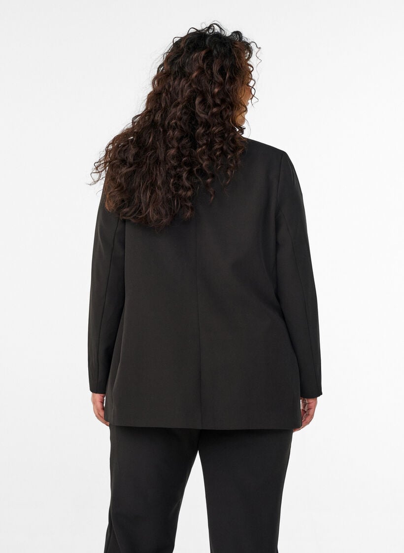 Classic blazer with button closure, Black, Model image number 2