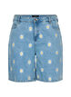 High waisted Mille shorts with embroidered flowers, Light Blue Flower, Packshot image number 0