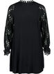 Viscose dress with crochet sleeves, Black, Packshot image number 0
