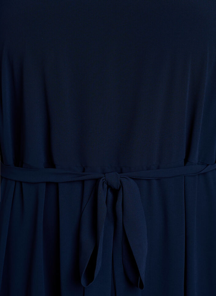 Chiffon maxi dress with a V-neck and ruffle hem, Blue, Packshot image number 2