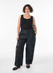 Cotton trousers with embroidered cut-outs, Black, Model image number 0