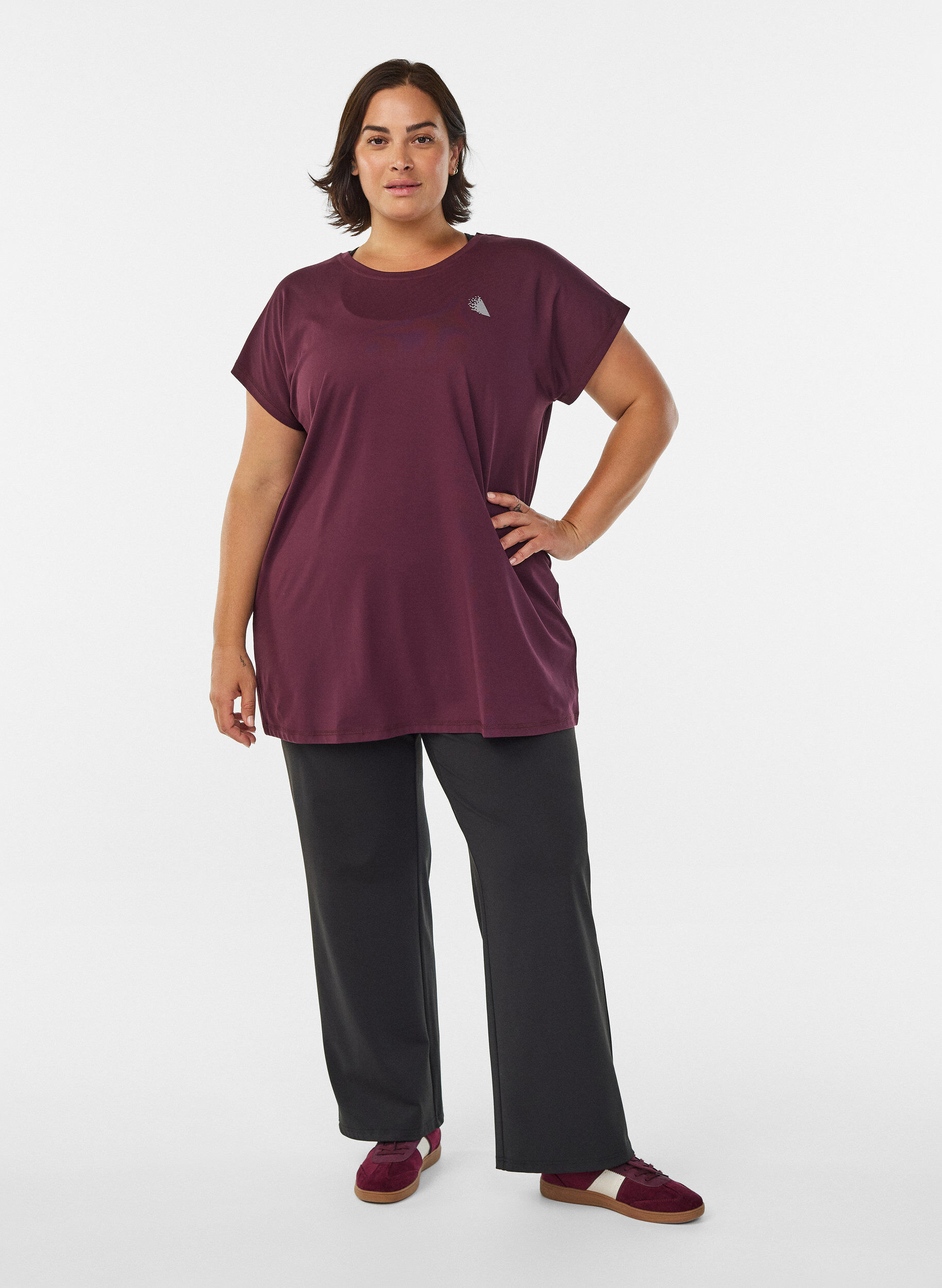 ZizzifashionLong training t-shirt, Red, Model image number 1