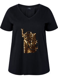 Cotton t-shirt with sequins