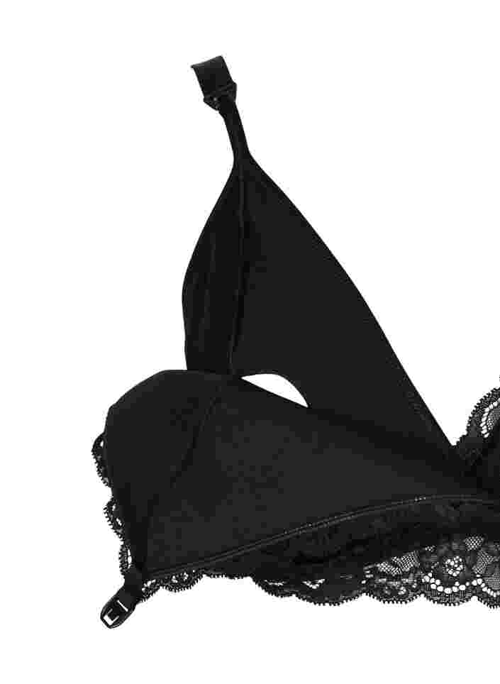 Nursing bra with lace, Black, Packshot image number 3