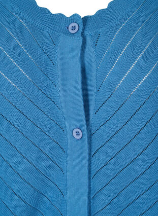 Knit cardigan with short sleeves, Blue Ashes, Packshot image number 2