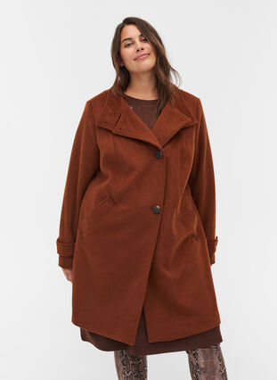 Jacket with high collar and wool, Sequoia, Model image number 0