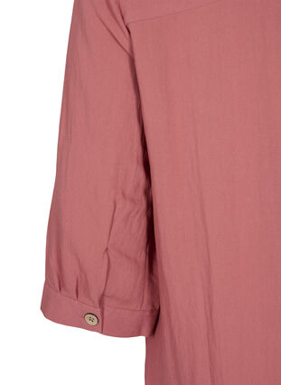 Viscose blouse with buttons and v-neck, Withered Rose, Packshot image number 3