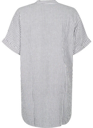 Striped shirt with chest pockets, White/Black Stripe, Packshot image number 1