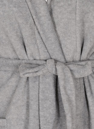 Bathrobe with hood and pockets, Grey, Packshot image number 2