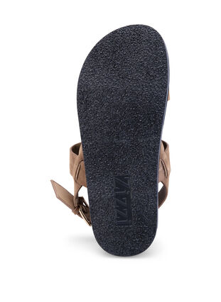 Wide fit sandal in suede, Brown, Packshot image number 3