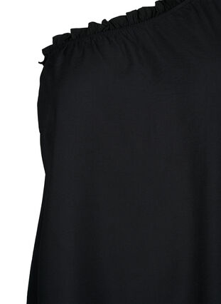 One-shoulder dress in viscose, Black, Packshot image number 2