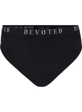 Seamless thong with text print, Black, Packshot image number 0