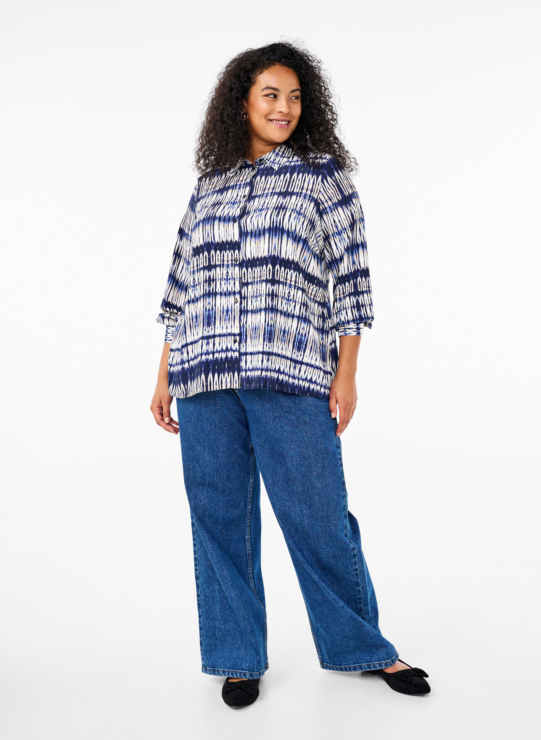 Zizzifashion Patterned shirt, Blue, Model image number 1