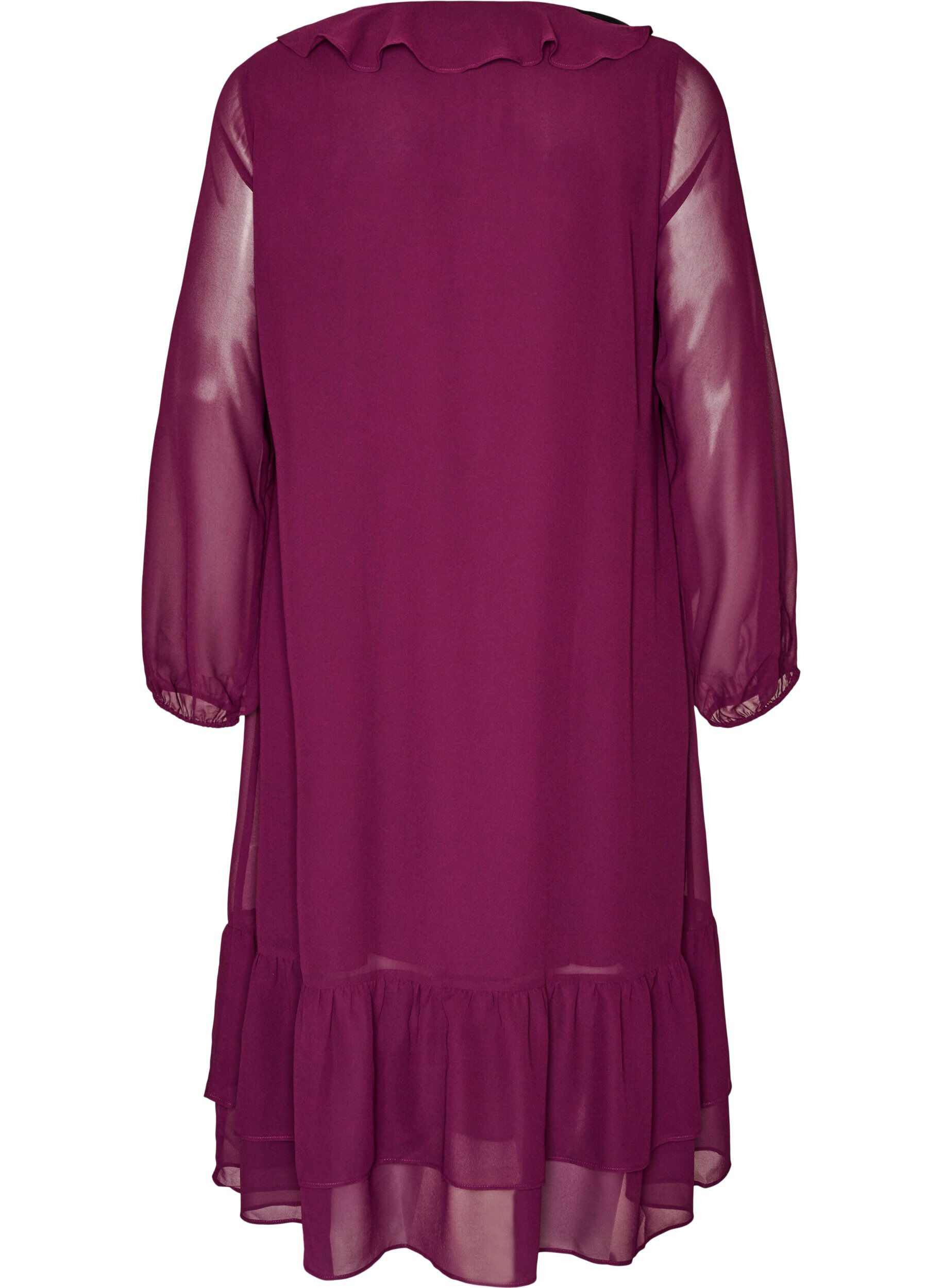 ZizzifashionParty dress with ruffle details and V-neck, Red, Packshot image number 1