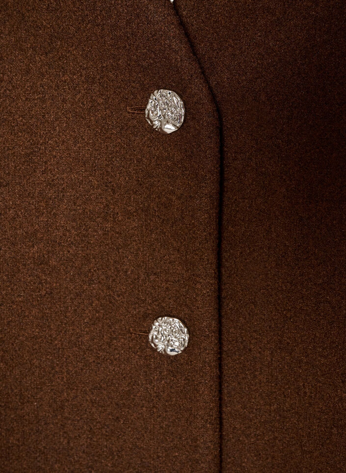 V-neck vest with buttons, Brown, Packshot image number 2