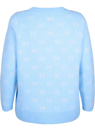 Patterned pullover, Blue Bell/Birch, Packshot image number 1