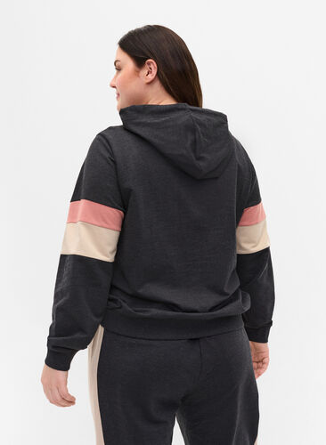 Sweatshirt with hood and track details, DGM/Rose, Model image number 1