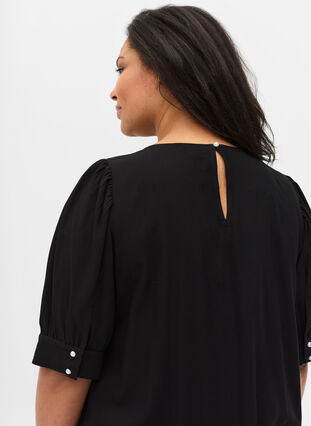 A-line blouse in viscose, Black, Model image number 2