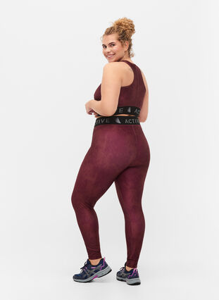 Printed training tights with 7/8 length - Brown - Sz. 42-60