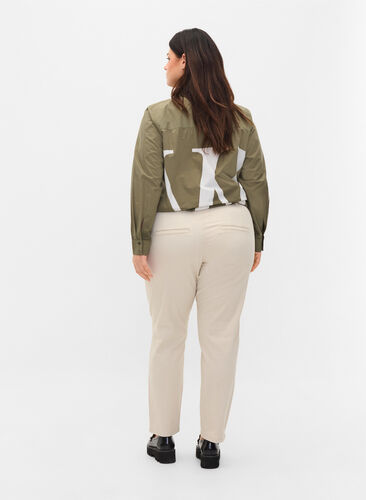 Chinos in cotton with pockets, Sand, Model image number 1