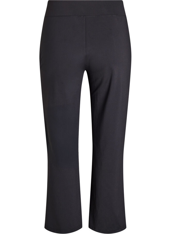Stylish workout trousers with a slight flare, Black, Packshot