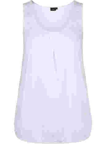 Cotton top with rounded neckline and lace trim