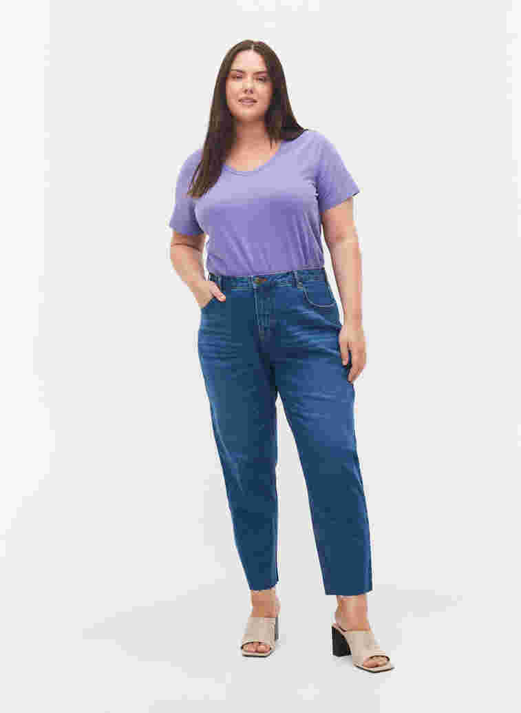 Basic plain cotton t-shirt, Veronica, Model image number 2