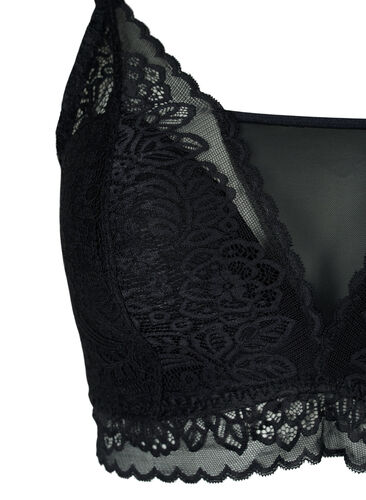 Bra with lace and soft padding, Black, Packshot image number 2