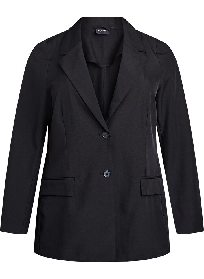 Blazer with pockets and slits, Black, Packshot image number 0