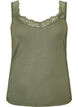 Viscose top with lace edge, Green, Packshot image number 0