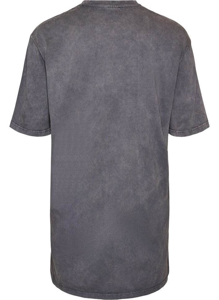 Loose T-shirt dress with a washed look, Grey, Packshot image number 1