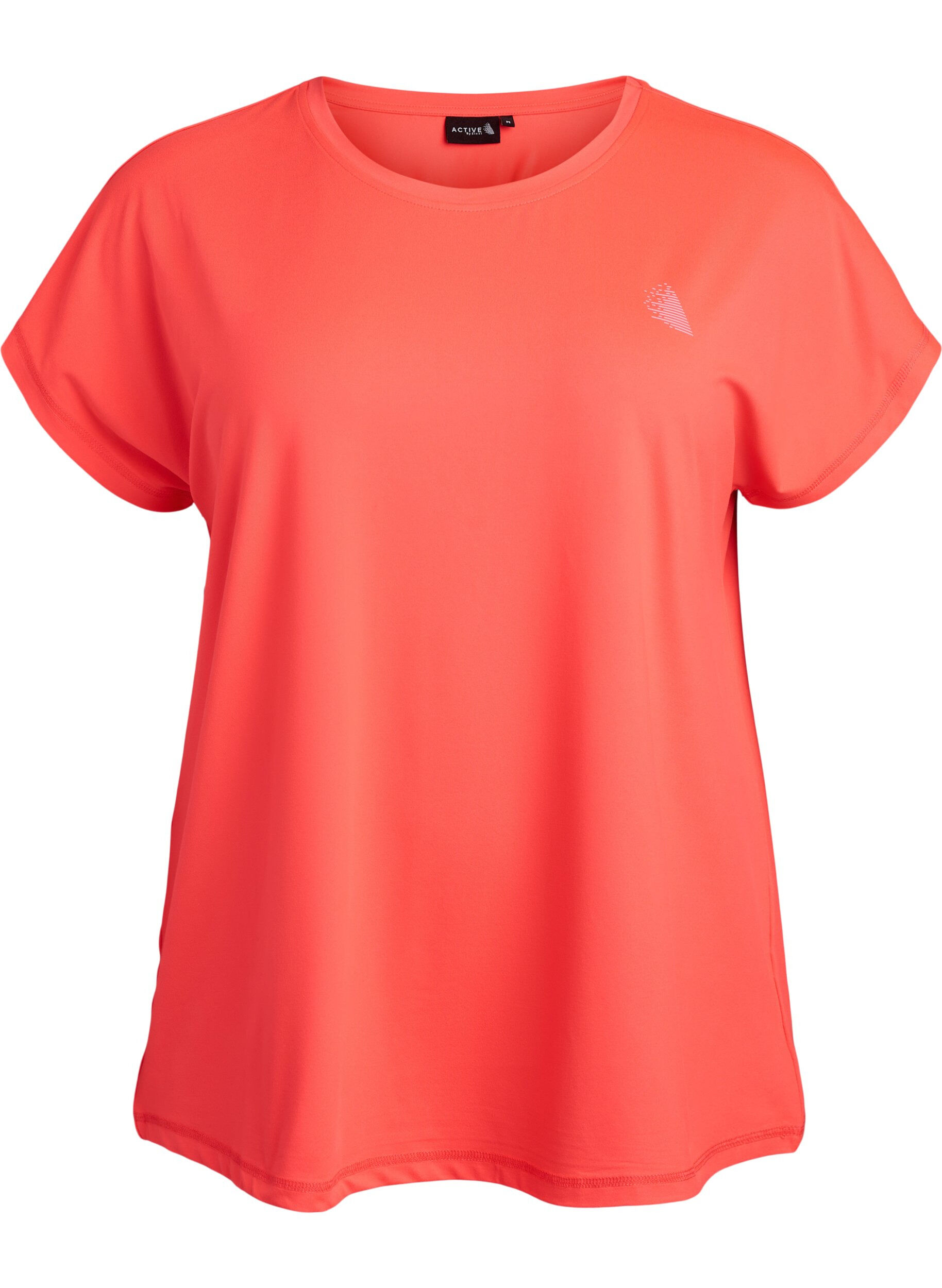 ZizzifashionSolid-coloured training T-shirt, Coral, Packshot image number 0