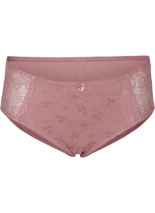 Knickers with lace and a regular waist, Wistful Mauve, Packshot image number 0