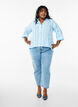 Blouse with collar and 3/4 sleeves, Light Blue, Model image number 1