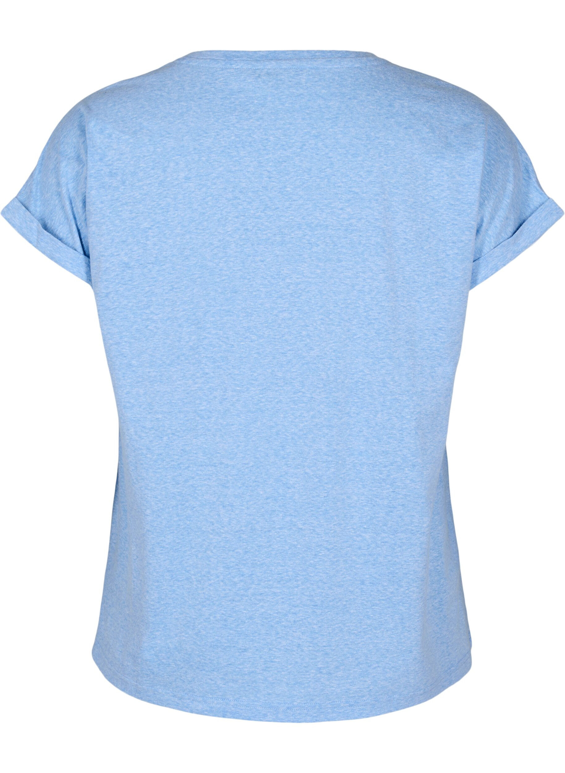 Zizzifashion Melange t-shirt with short sleeves, Light Blue, Packshot image number 1