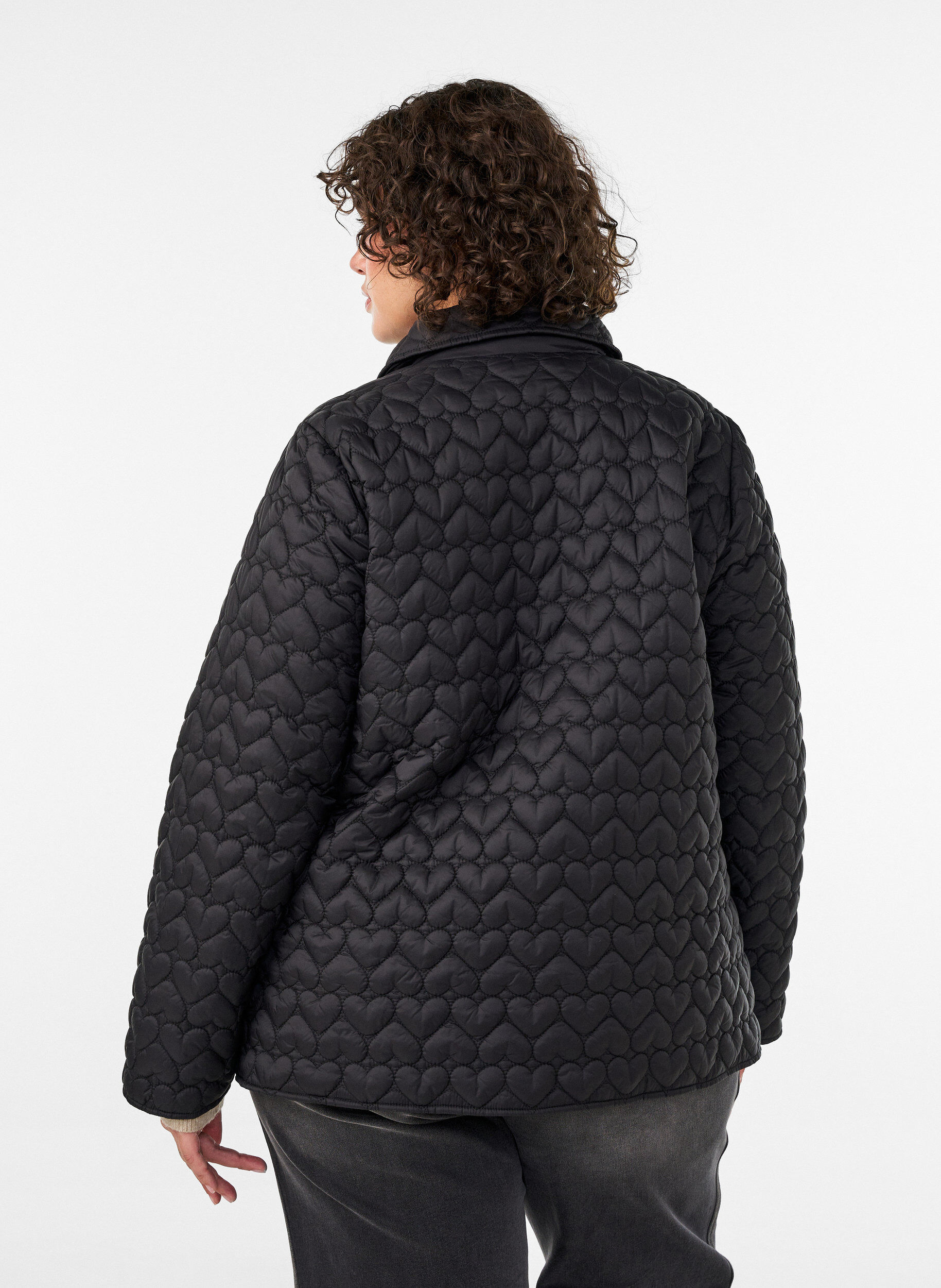 ZizzifashionLightly padded jacket with decorative quilting, Black, Model image number 2
