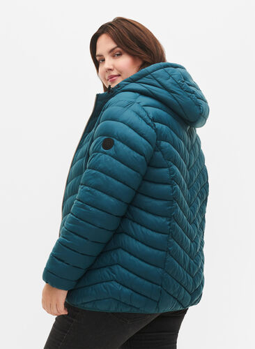 Lightweight jacket with hood, Deep Teal, Model image number 1