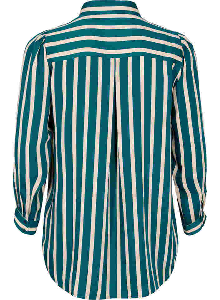 Striped long-sleeved shirt, Green Stripe, Packshot image number 1