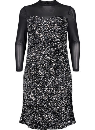 Glitter dress with sequins - Black - Sz. 40-64 - Zizzifashion Glitter dress with sequins - Black - Sz. 40-64 - Zizzifashion