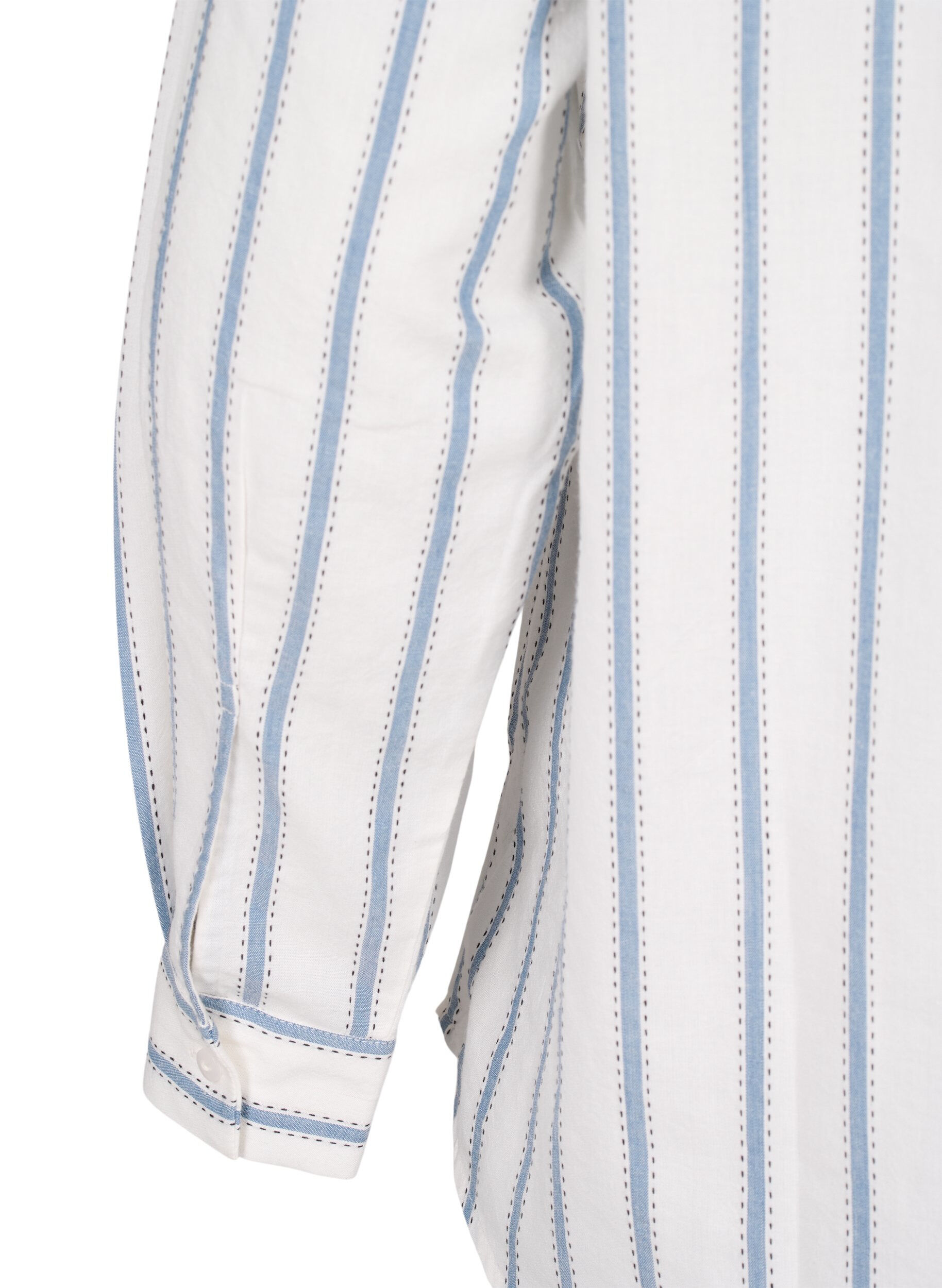 Zizzifashion Striped blouse with tie detail, White, Packshot image number 4