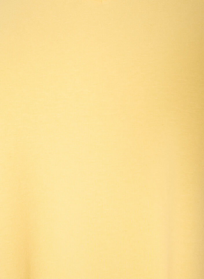 Basic plain cotton t-shirt, Yellow, Packshot image number 2