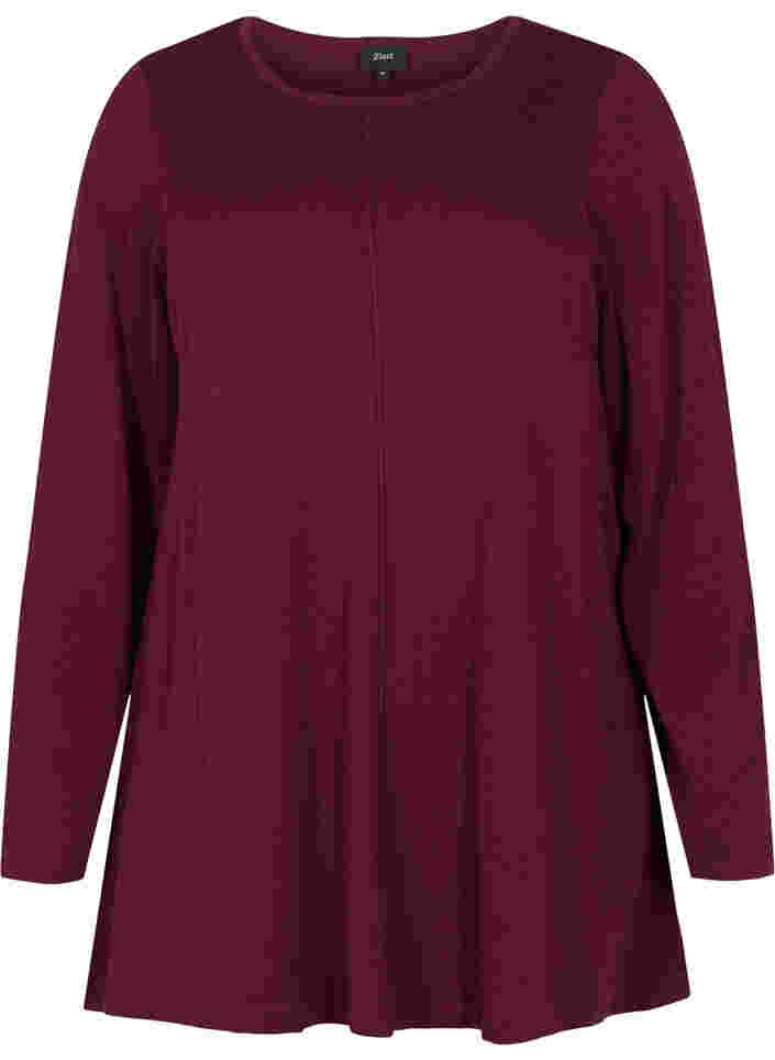Round neck knitted jumper in cotton blend, Port Royal, Packshot image number 0