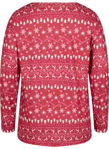 Top with Christmas print, Tango Red/White AOP, Packshot image number 1