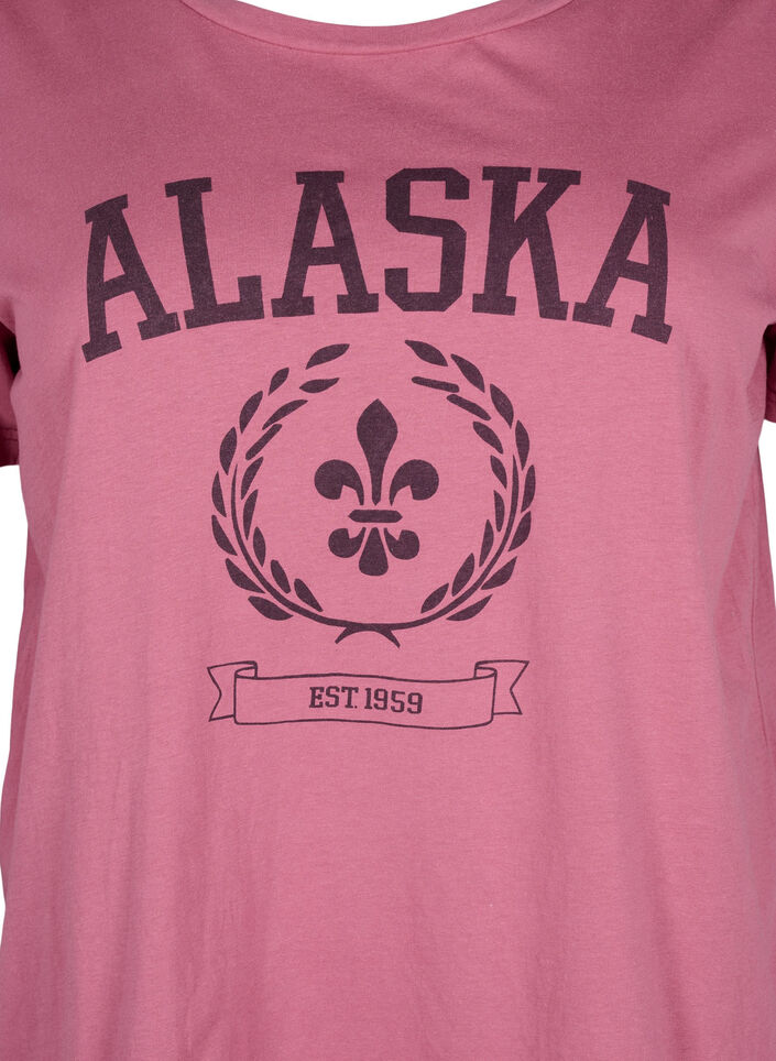 Cotton T-shirt with text motif, Malaga W. ALASKA, Packshot image number 2