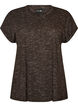 Loose workout t-shirt with short sleeves, Brown, Packshot image number 0